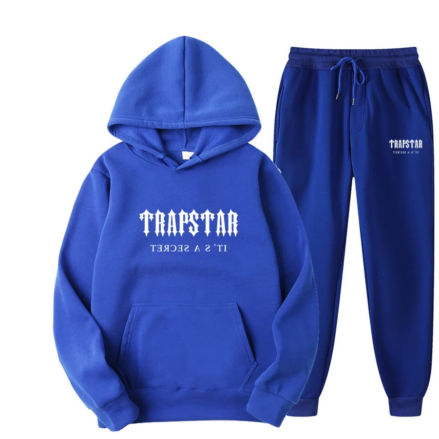 

Trapstar London Hoodies Sweatpants 2 Pieces Set Trend Men Sports Brand Thicken Fleece Sweatshirt Women Pullover Warm Clothing