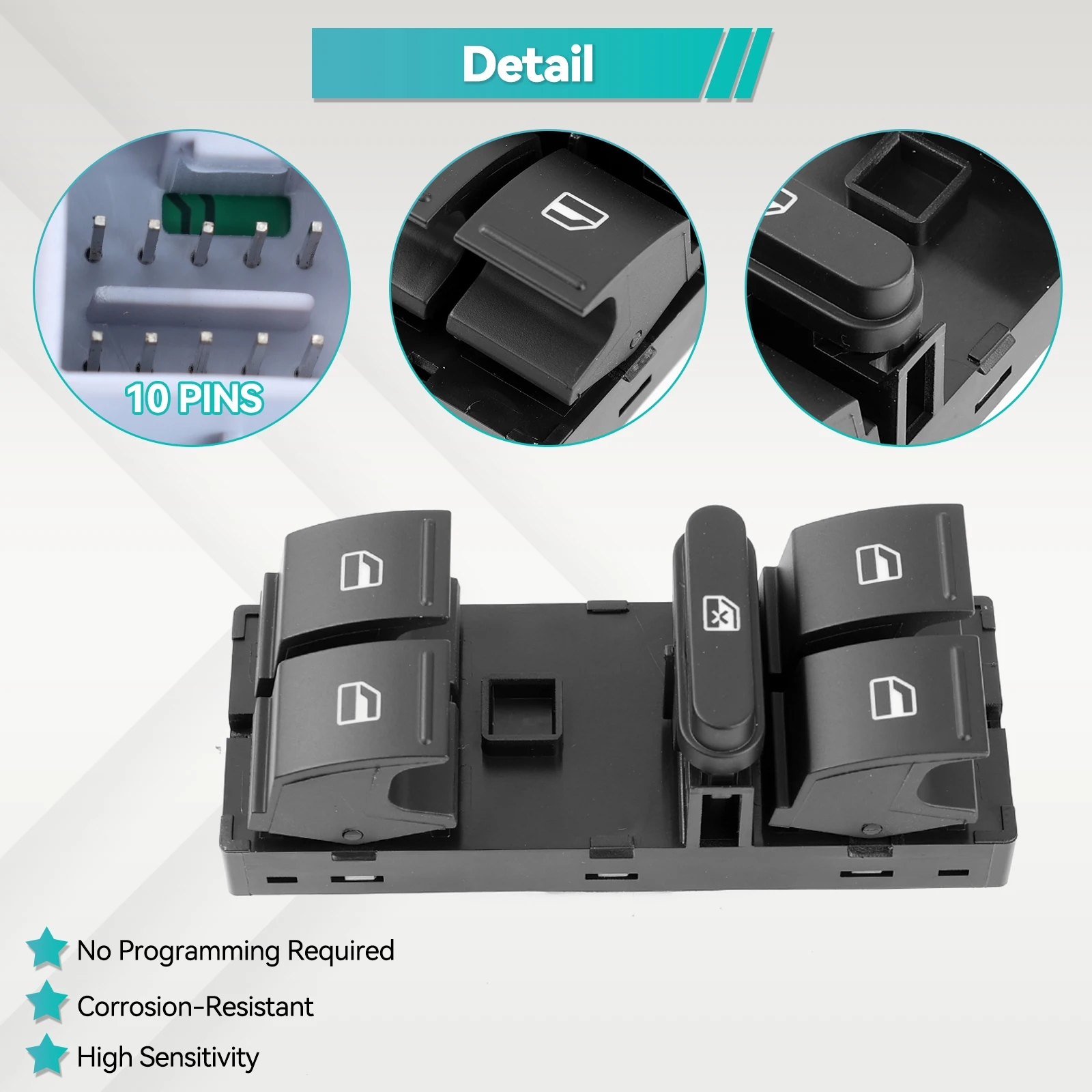 Электрический переключатель управления стеклоподъемником со стороны водителя