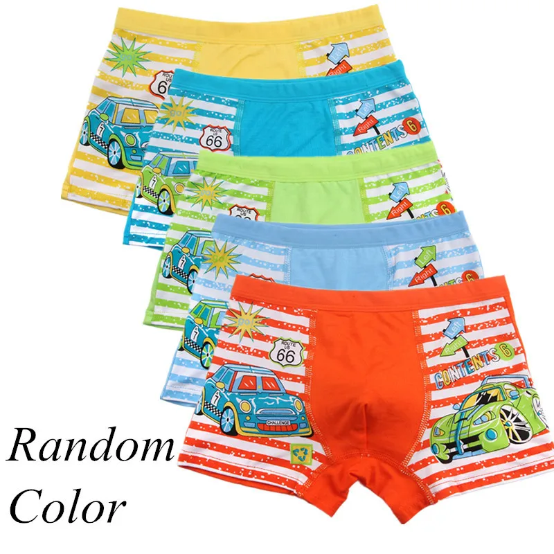 

Random 1Pc 5colors 3-10 Year Old Kids Boys Automobile Cotton Cartoon Kids Briefs Boxer Underpants