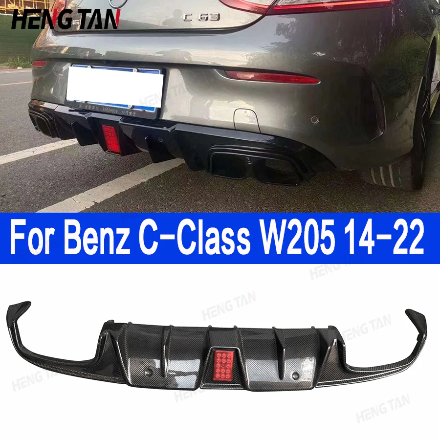 Задний диффузор для губ из углеродного волокна Mercedes Benz класса C автомобиля W205 C63