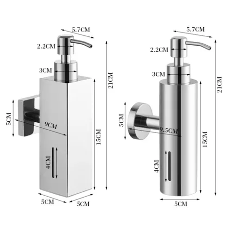 Настенный ручной дозатор жидкого мыла, черный матовый золотой, серебряный цилиндр, кубовидная бутылка из нержавеющей стали 304 для ванной комнаты отеля