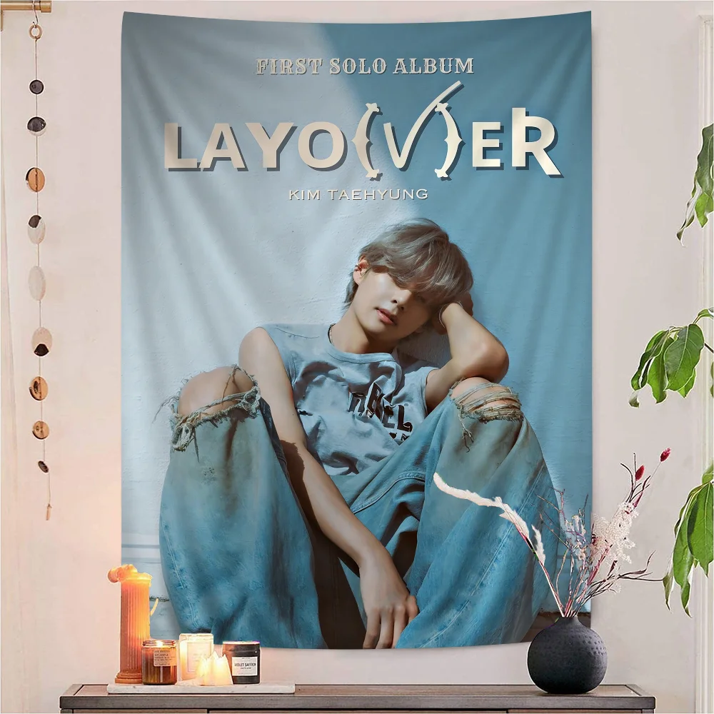 Певица Kpop K-Kim T-Tae H-Hyung V Слойка Аниме Гобелен Дешевые Хиппи Настенные Гобелены