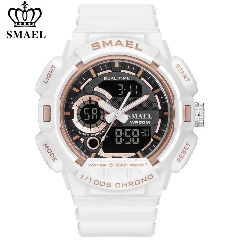 

SMAEL Fashion Digital-Watch Mens Sports Watches Army Military Wristwatch Clock Men Quartz Stopwatch Chronograph Analog Watch