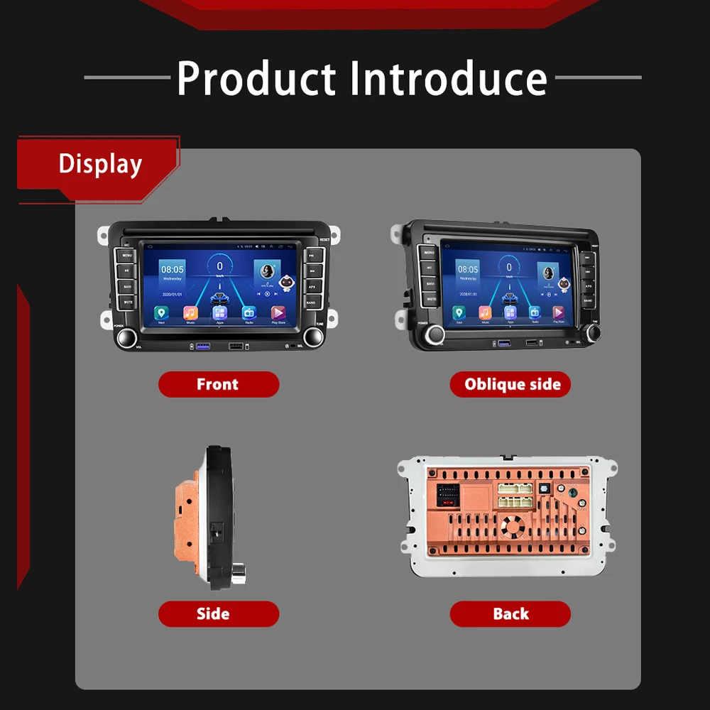 $95.90 Podofo AI Android 10.0 For VW Volkswagen Golf Polo skoda rapid octavia Tiguan Passat b7 2 Din Car Multimedia Player GPS Radio