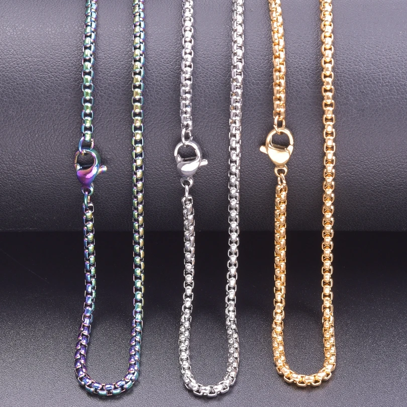 

1pcs Rope Chain Necklace Stainless Steel Gold Color Link Chains For Making Bracelet Anklet DIY Jewelry Accessories Never Rub Off