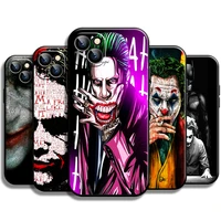 clown the joker for apple iphone 13 12 11 pro mini x xr xs max se 5 6 6s 7 8 plus phone case black coque carcasa back funda