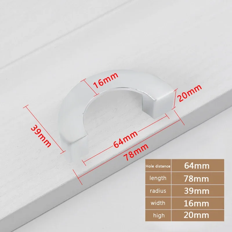 Полукруглые ручки для выдвижных ящиков и ручки, скрытая Встраиваемая ручка для шкафа, раздвижная дверная ручка, 1 шт.