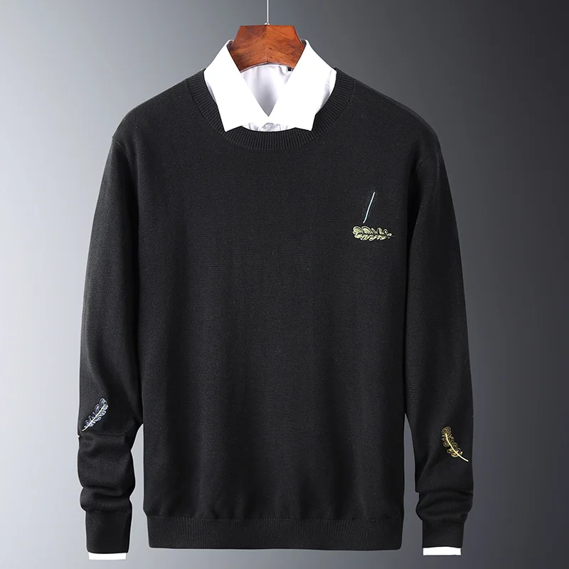 

Knitted Mens Pullover Sweaters 2022 New Arrival Feather Pullovers Sweater Top Oversized Long Sleeve Jumper Spring Autumn Male