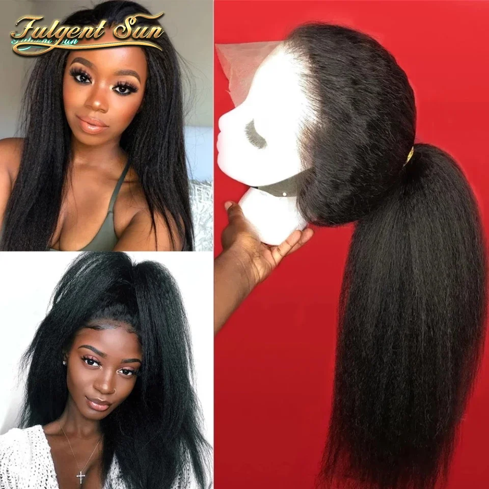 

Kinky Straight Lace Front Wig With Baby Hair HD Transparent 13x4 Lace Front Wigs For Women 200 Density Brazilian Human Hair Wig