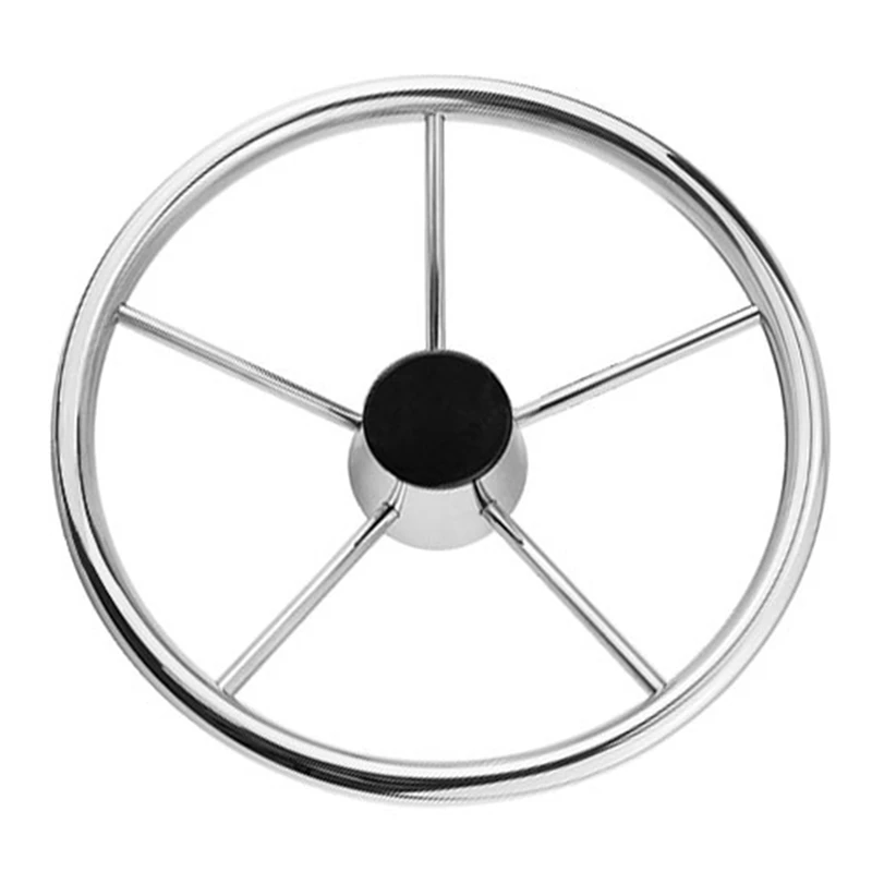 

13-1/2inch 342mm Steering Wheel Stainless Steel 316 Marine Grade 5 Spokes 25 Degree Boat Yacht Hardware