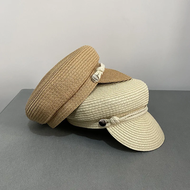 

Women Hat Fashion Gold Thread Tweed Baseball Cap Ladies Military Hat Cool Sailor Hat Vintage Student Cap Beret