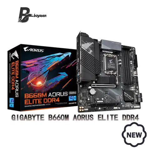 GIGABYTE GA B660M AORUS ELITE DDR4 новый Intel B660 5333 +(OC) 128G поддержка 12 Intel десктопный процессор Материнская плата разъем LGA 1700