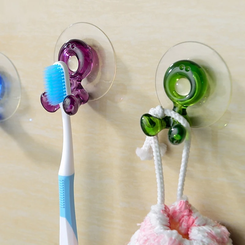 

ABHU Toothbrush Holder With Suction Cup Towel Wall Hooks Reusable Drill-Free Hook Suction Hook For Kitchen Bathroom Home