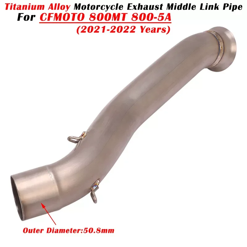 

NEW2023 Slip On For CFMOTO 800MT 800-5A 2021 2022 Motorcycle Exhaust Escape System Modified Muffler Alloy 51mm Mid Link Pipe