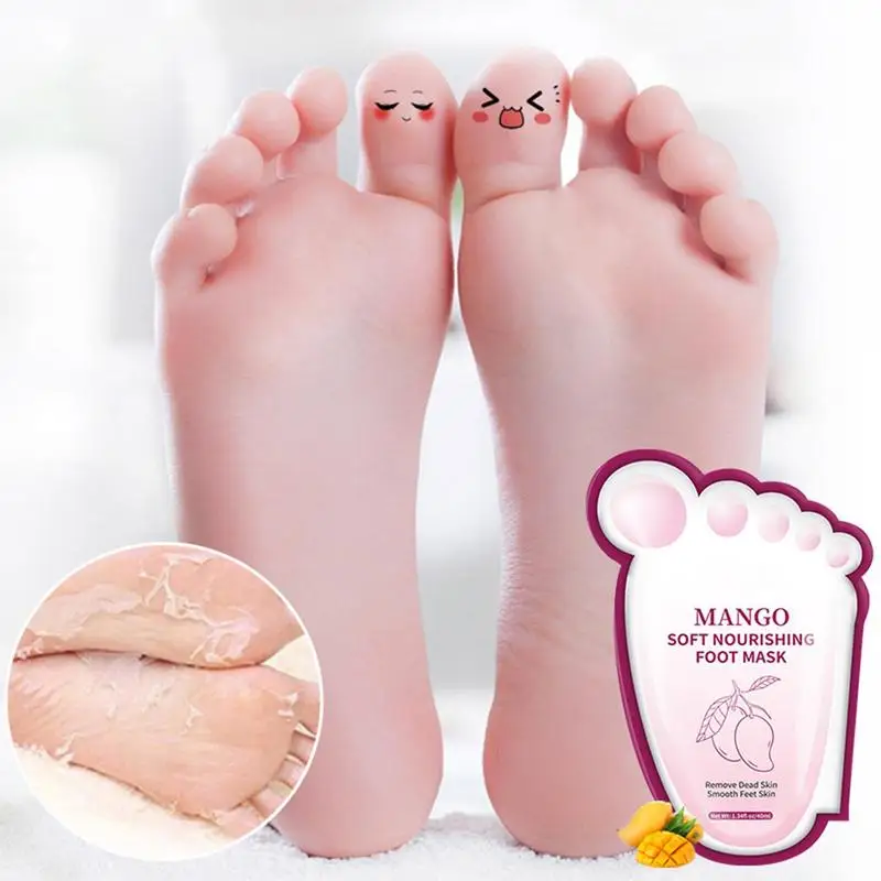 

Exfoliating Foot Mask Instant Mango Feet Scrubber Dead Skin Callus Remover For Feet Foot Spa And Foot Care To Remove Dead Skin