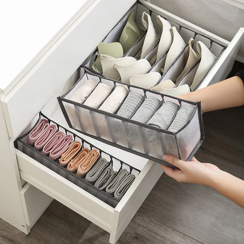3Pcs/set Underwear Drawer Organizer Storage Box Foldable Closet Organizers Drawer Divider Storage Boxes for Underpants Socks Bra