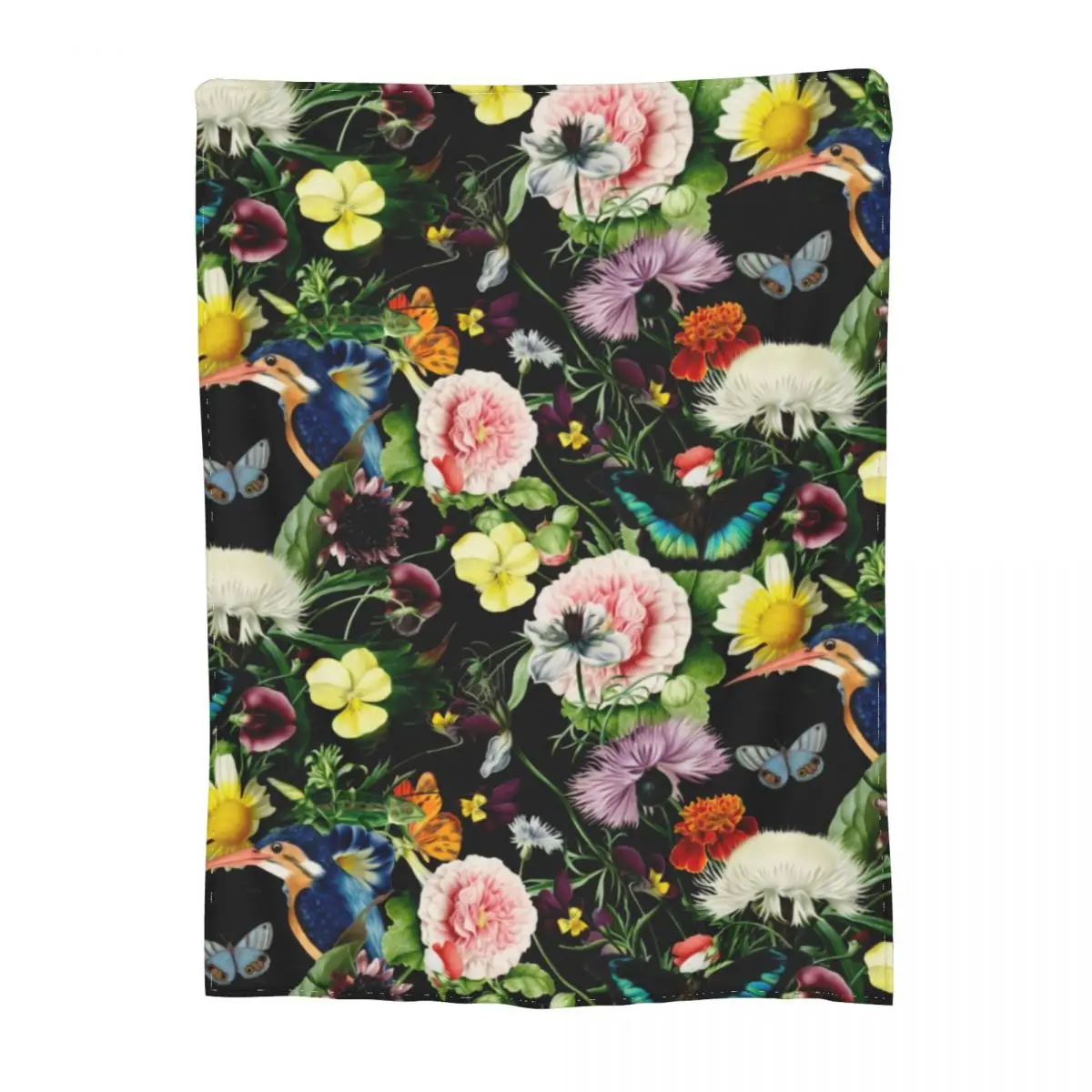 Винтажное одеяло с тропическим цветочным принтом птица бабочка Эдема узоры