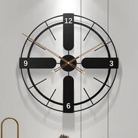 industrial black wall clock metal silent creative round modern wall clock big fashion reloj de pared wall clocks decor ei50wc