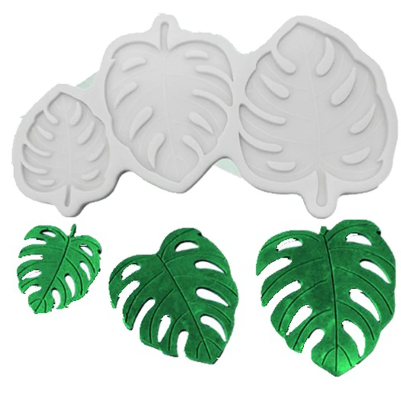 

3 Sizes Monstera Leave Silicone Mold Fondant Tools Gummy Silicone Molds Cake Decorating Mould Gumpaste Craft Baking Pan
