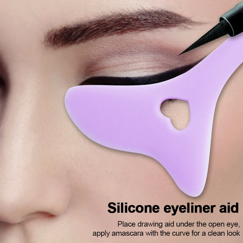 

Silicone Eyeliner Makeup Useful Tool Stencils Wing Tips Marscara Drawing Aid Face Cream Mask Resusable Multifunction Makeup Tool