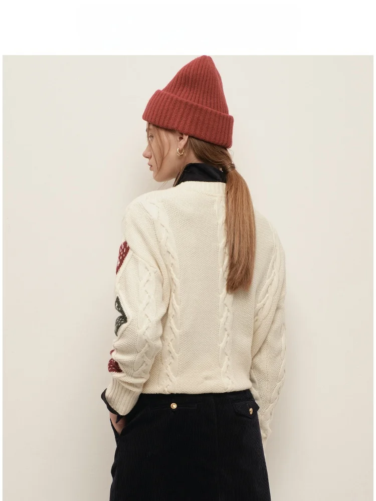 Teenieweenie Bear 2024 зимняя одежда новый консервативный свитер в стиле ретро с витым