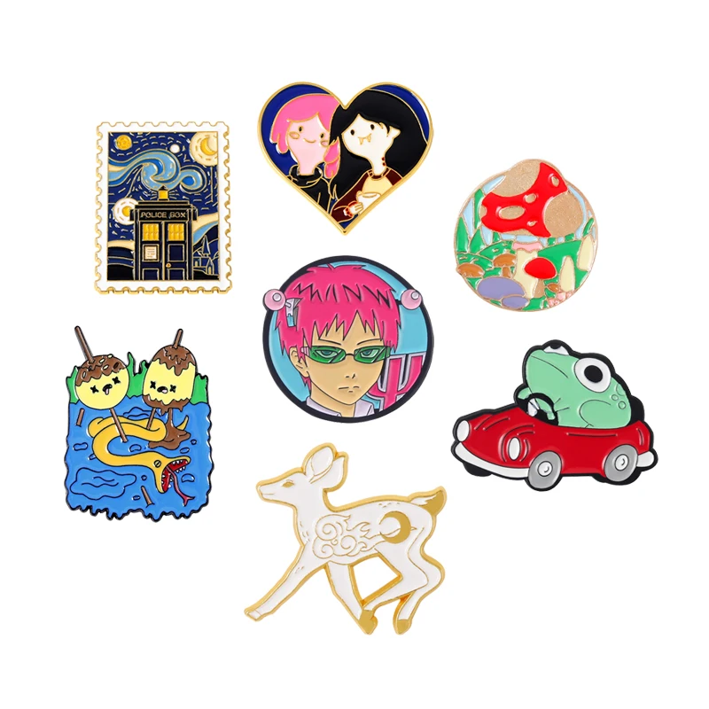 

Qi Mu Nanxiong'S Disaster Surrounding Animation Brooch Lovely Oil Painting Metal Badge Pendant Medal Brooch Accessories Gifts