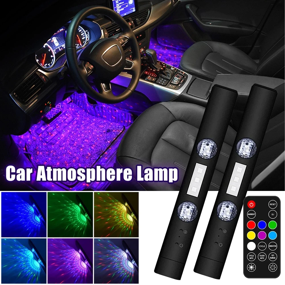 

LED Car Atmosphere Light RGB Roof Star USB Wireless Lamp Multiple Modes Automotive Interior Decorative Ambient Party Light