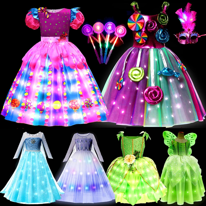 Радужный Сладкий Леденец Детское Бальное Платье Костюм Из Хлопка Полиэстера