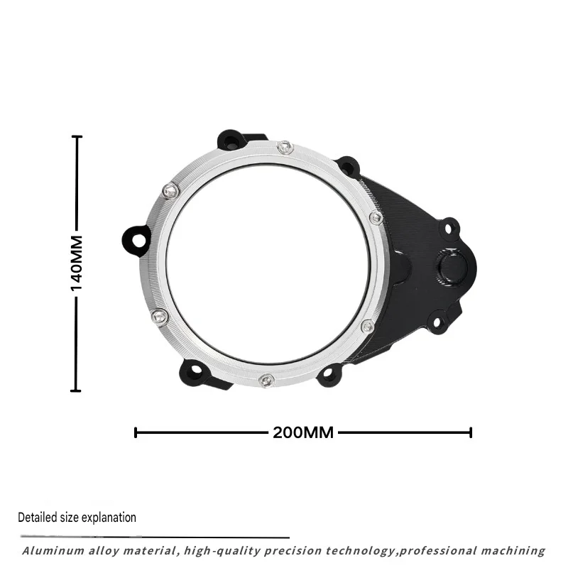 Фото Прозрачная крышка сцепления ZXMOTO 500F, модифицированная, из алюминиевого сплава, защитная боковая крышка двигателя, аксессуар для мотоцикла Zhangxue №4