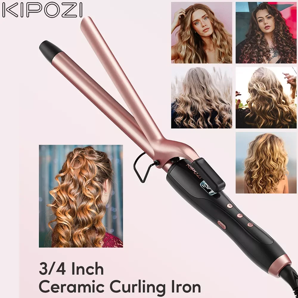 

NEW2023 KP-216B19XL Professional Ceramic Hair Curler Lcd Curling Iron Roller Curls Wand Waver Fashion Styling Tools