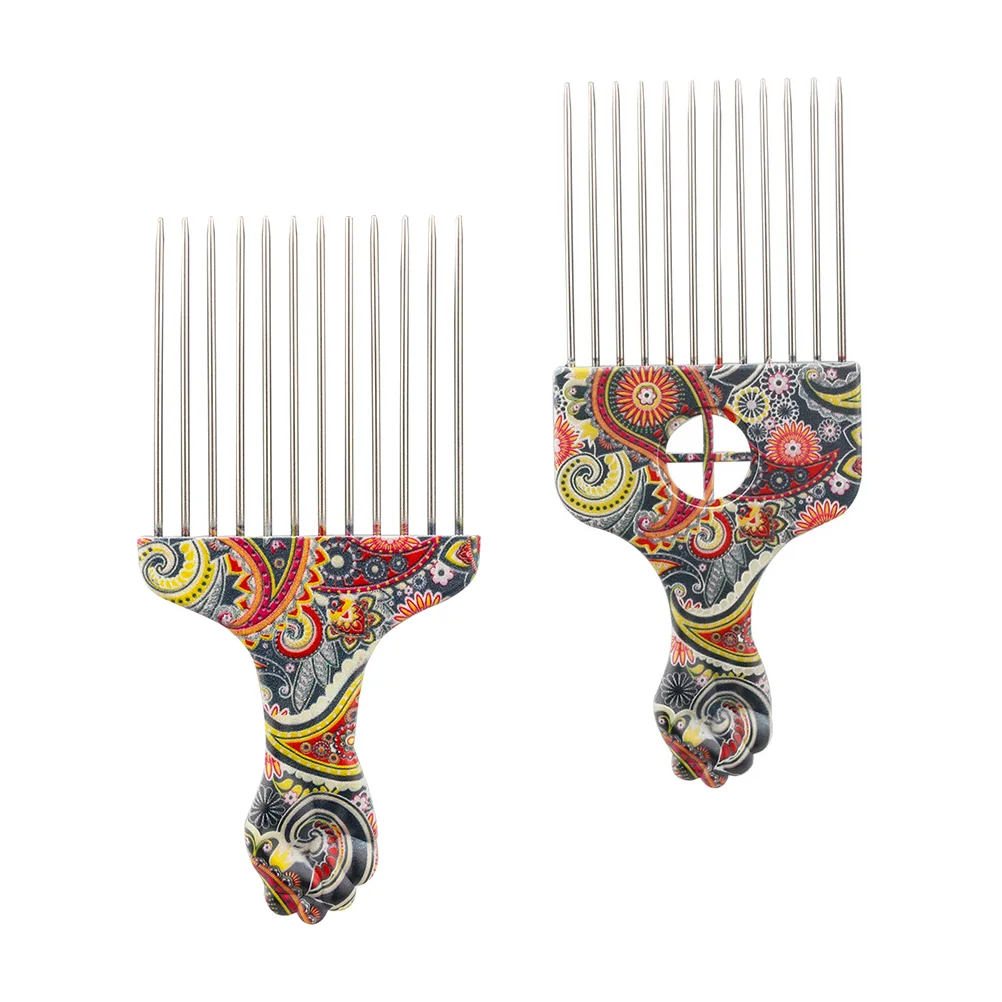 

Hair Comb Pick Afro Picks Metal Curly Hairdressing Barber Combs Women Wide Natural Tools Tool Styling Tooth Smooth Lift Fork Oil