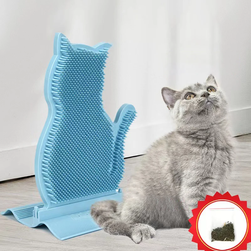 

Funny Cat Fixed Hair Rubbing Device Cat Scratching Board Hair Removal Massage Brush Cat Scratching Brush Toy Pet Supplies
