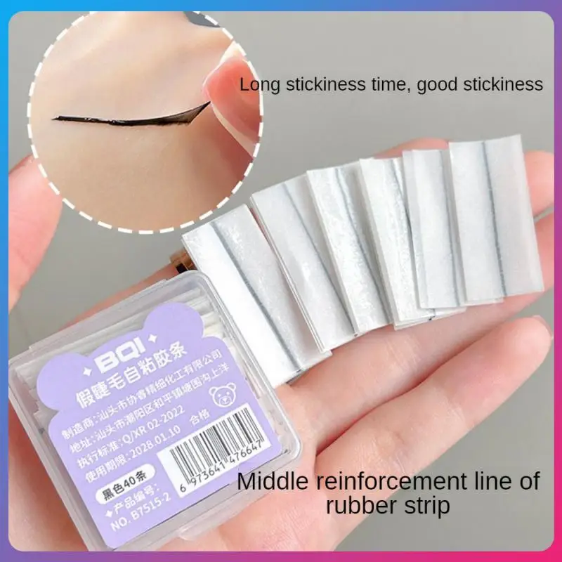 

10 Adhesive Free False Eyelash Self-adhesive Strips False Eyelash Assist Reusable Solid Glue Fake Eyelashes And Tools Apply