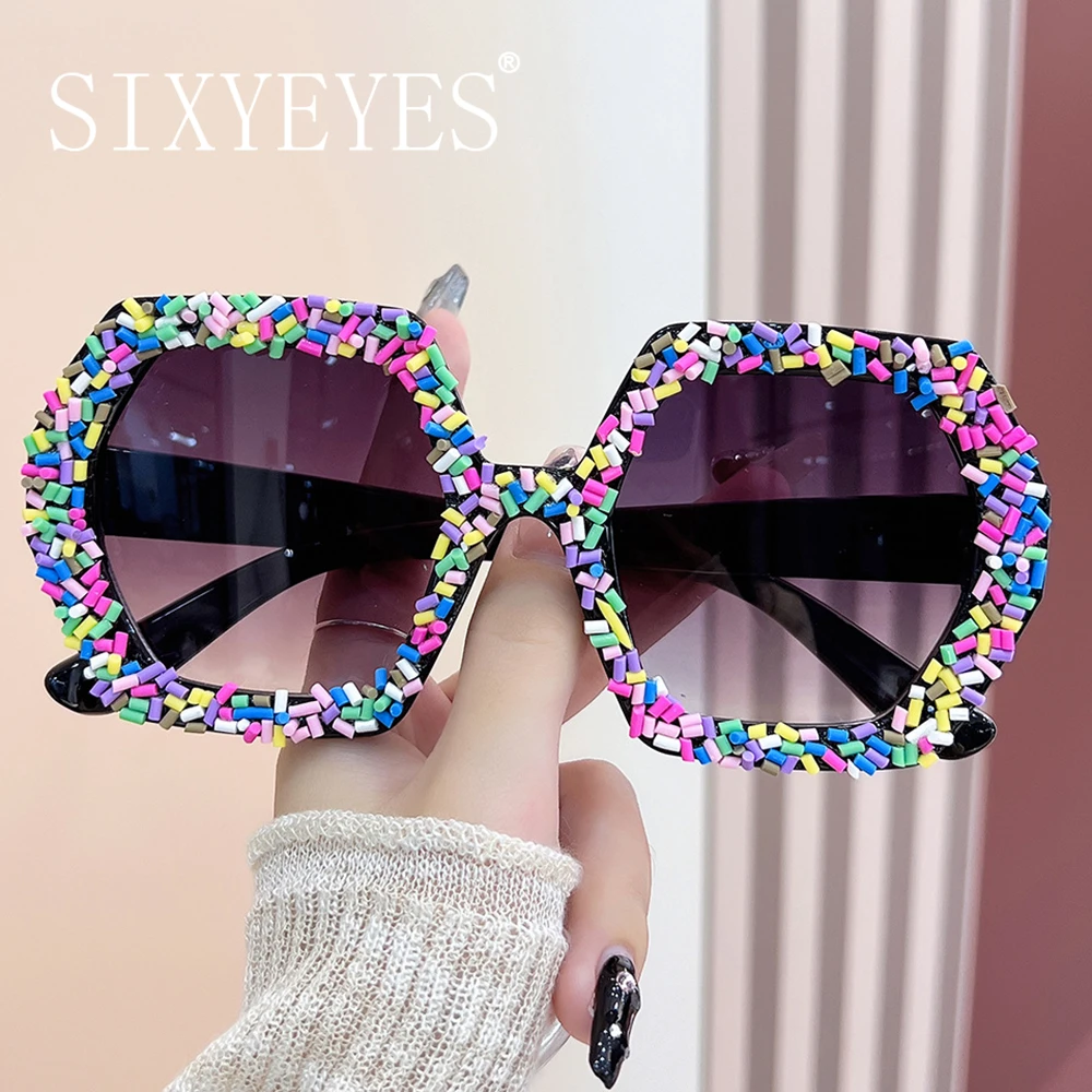 

Oversized Steampunk Sunglasses Goggle Women Men Brand Designer Sun Glasses Cake Debris Decor Shades Party Eyewear Uv400 Oculos