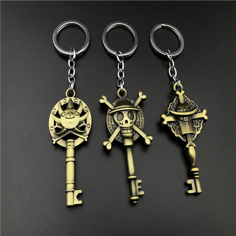 

Anime ONE PIECE Keychain Cartoon Figure Key Chains Luffy Zoro Sanji Nami Pendant keyring Chaveiro Jewelry Gift Men Women