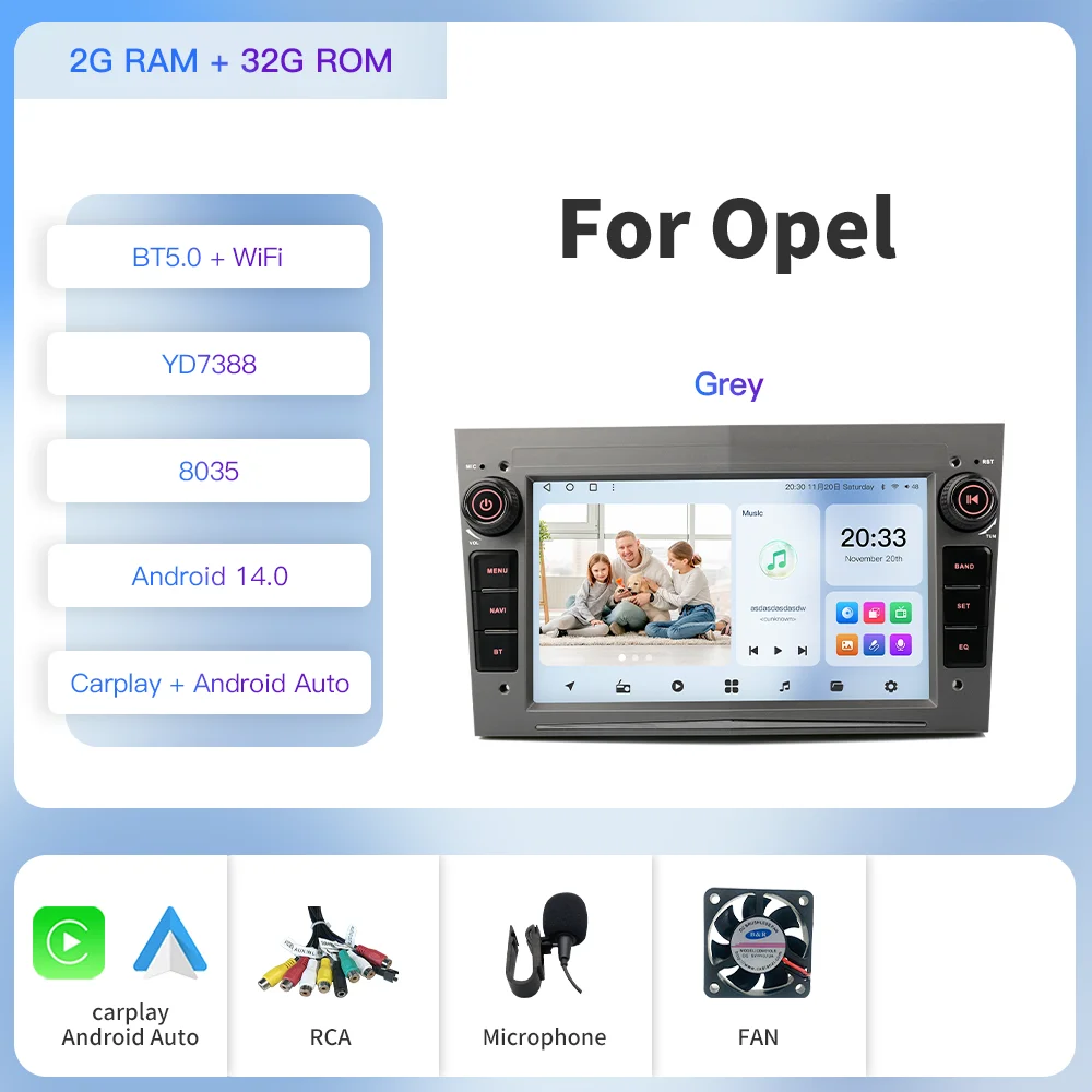 

Kapud 7 дюймов Android 12 Carplay AUTO для Opel Astra Stereo Antara Zafira Corsa Combo Vectra Автомобильный радиоприемник Мультимедийный видеоплеер GPS