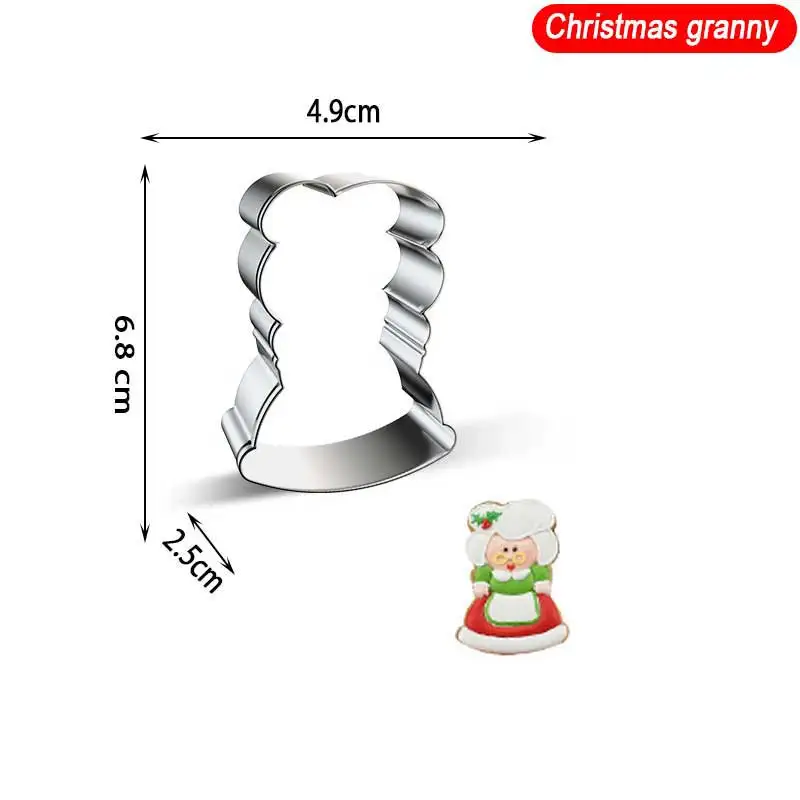 

Cookie Cutter Xmas Stainless Steel Biscuit Mould Sugarcraft Fondant Cake Decor Tools Bakeware Christmas grandmother Bell Metal