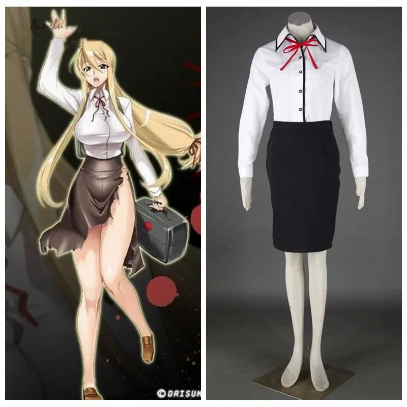 Ainclu бесплатная доставка HIGH SCHOOL OF THE DEAD аниме Marikawa Shizuka карнавальный костюм на