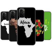 africa map geogra phone case for xiaomi redmi poco f1 f2 f3 x3 pro m3 9c 10t lite nfc black cover silicone back prett mi 10 ultr