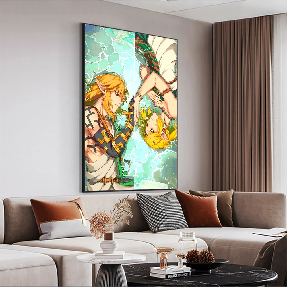 Legend Video Game Zeldas DIY Sticky Poster Whitepaper Prints Posters Artwork Vintage Decorative Painting