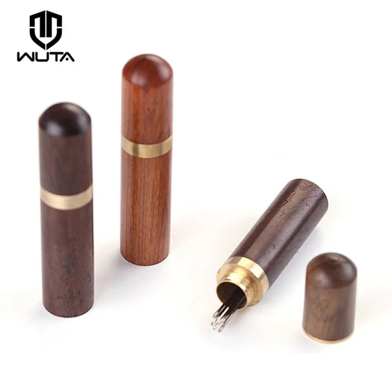 WUTA 1 шт. Прочный чехол для хранения игл деревянная коробка игла бутылка сандаловое дерево рукоделие деревянный ящик Чехол держатель зубочистка коробка