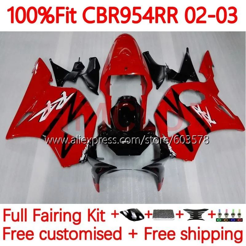 

Инъекция для HONDA CBR900 CBR954 RR CBR 900 954 RR 900RR 954RR в наличии красный blk CBR954RR 2002 2003 CBR900RR 02 03 обтекатель 116No.3