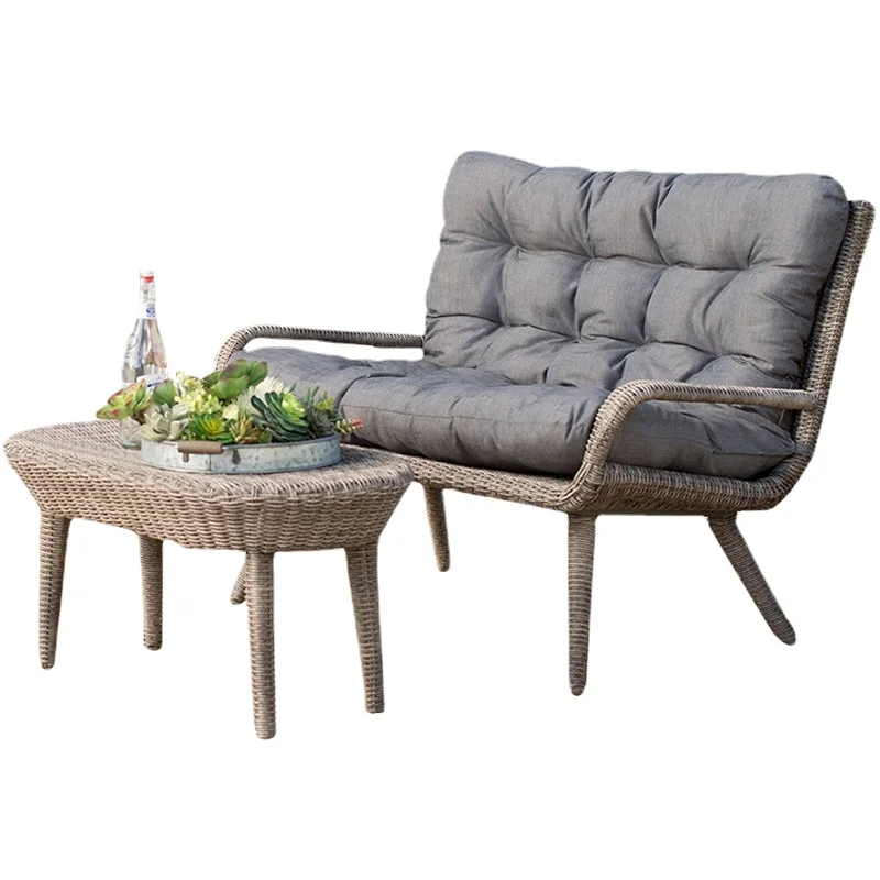 

YY Nordic Rattan Sofa Leisure Terrace Sofa Garden Hotel Creative Sofa
