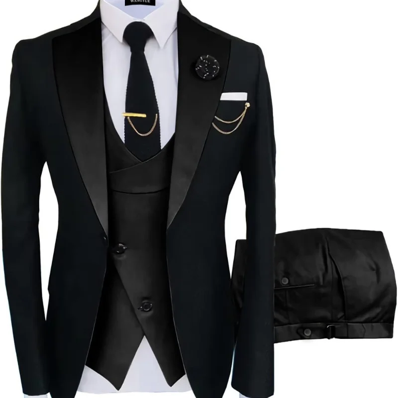 

2023 Men's Suit Three-piece Korean Slim Fit Business Banquet Mens Suit for Men