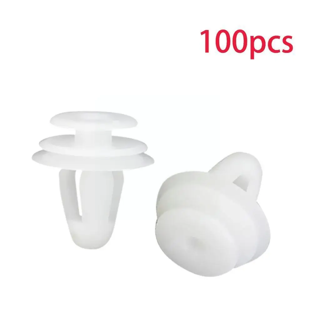 

100 шт. 8 мм автомобильные бамперы, отверстие, пластиковые нажимные винты, заклепки, пряжка, дверные автомобильные белые аксессуары, автомобил...