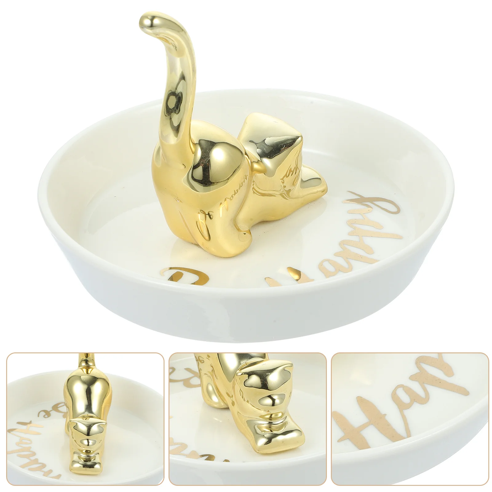 

Ceramic Jewelry Dish Key Entryway Table Desktop Necklace Container Holder Wedding Plate Storage Display Decorative Tray Dresser