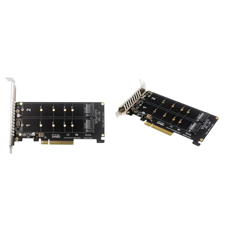 

PCI-EX8 Dual-Disk NVME M.2 MKEY SSD RAID Array Expansion PCI-E разделенная карта