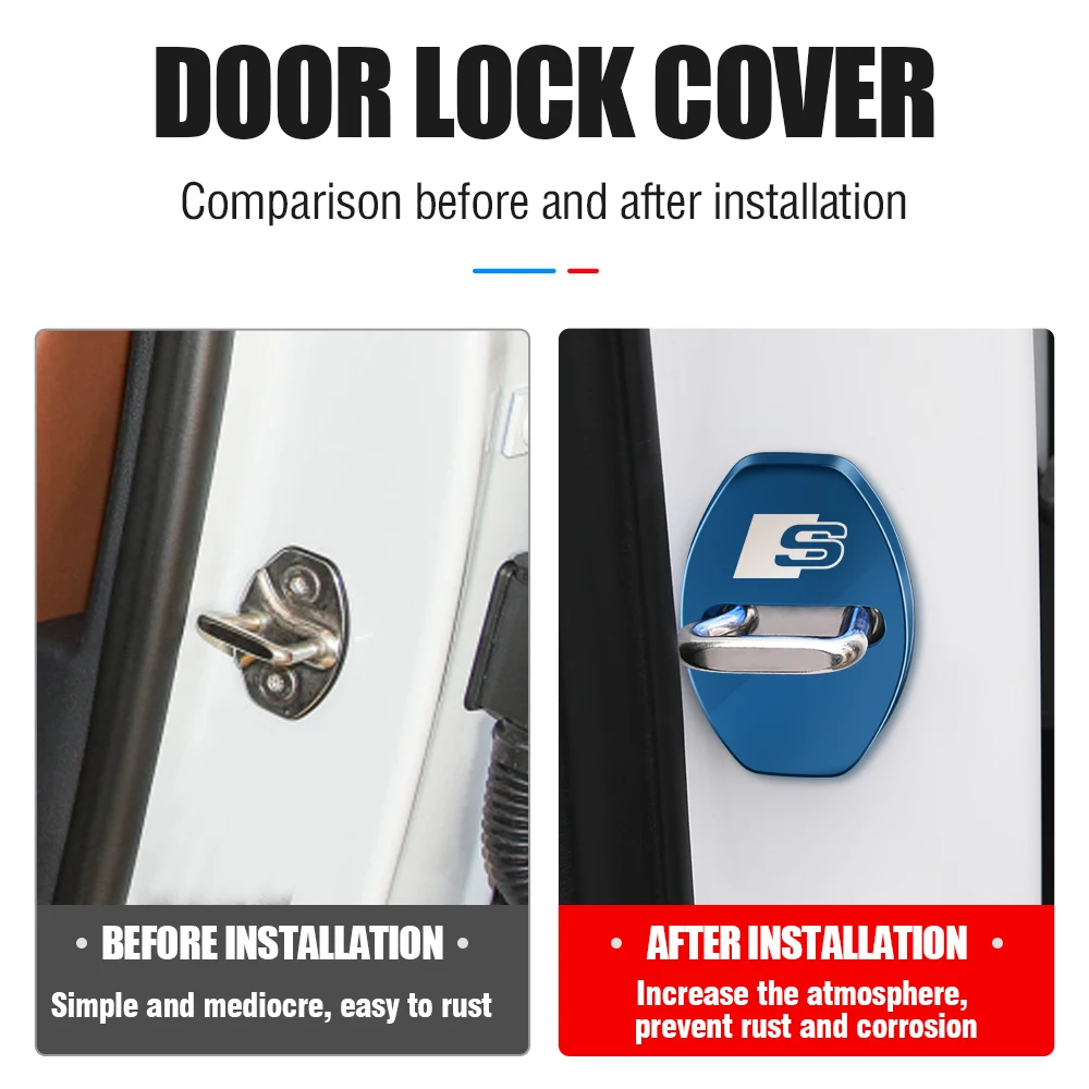 4 шт. крышка замка двери автомобиля из нержавеющей стали защитная наклейка на