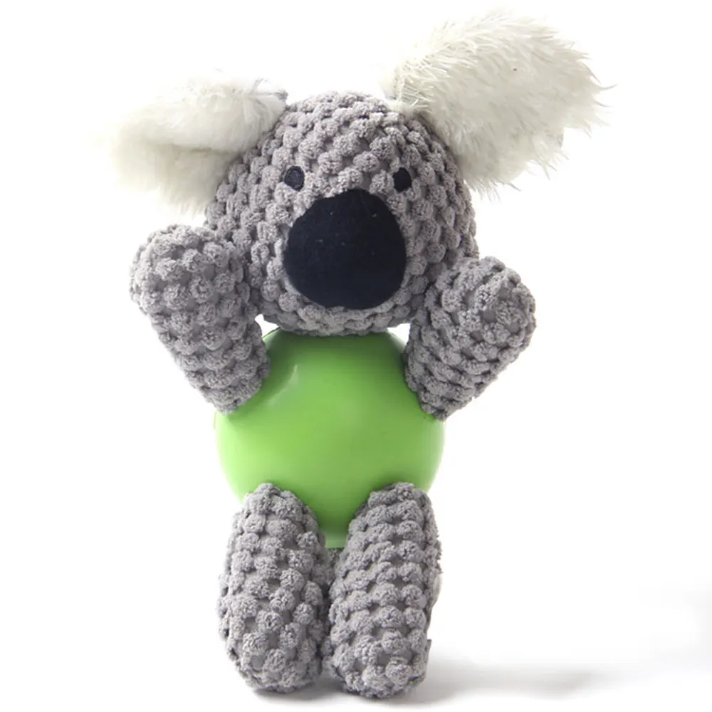 

Dog Toy Rubber Velvet Voice Doll Puppy Dog Chew Toy Bite-resistant Koala Lion Soft Pet Toys for Large Medium Small Dogs
