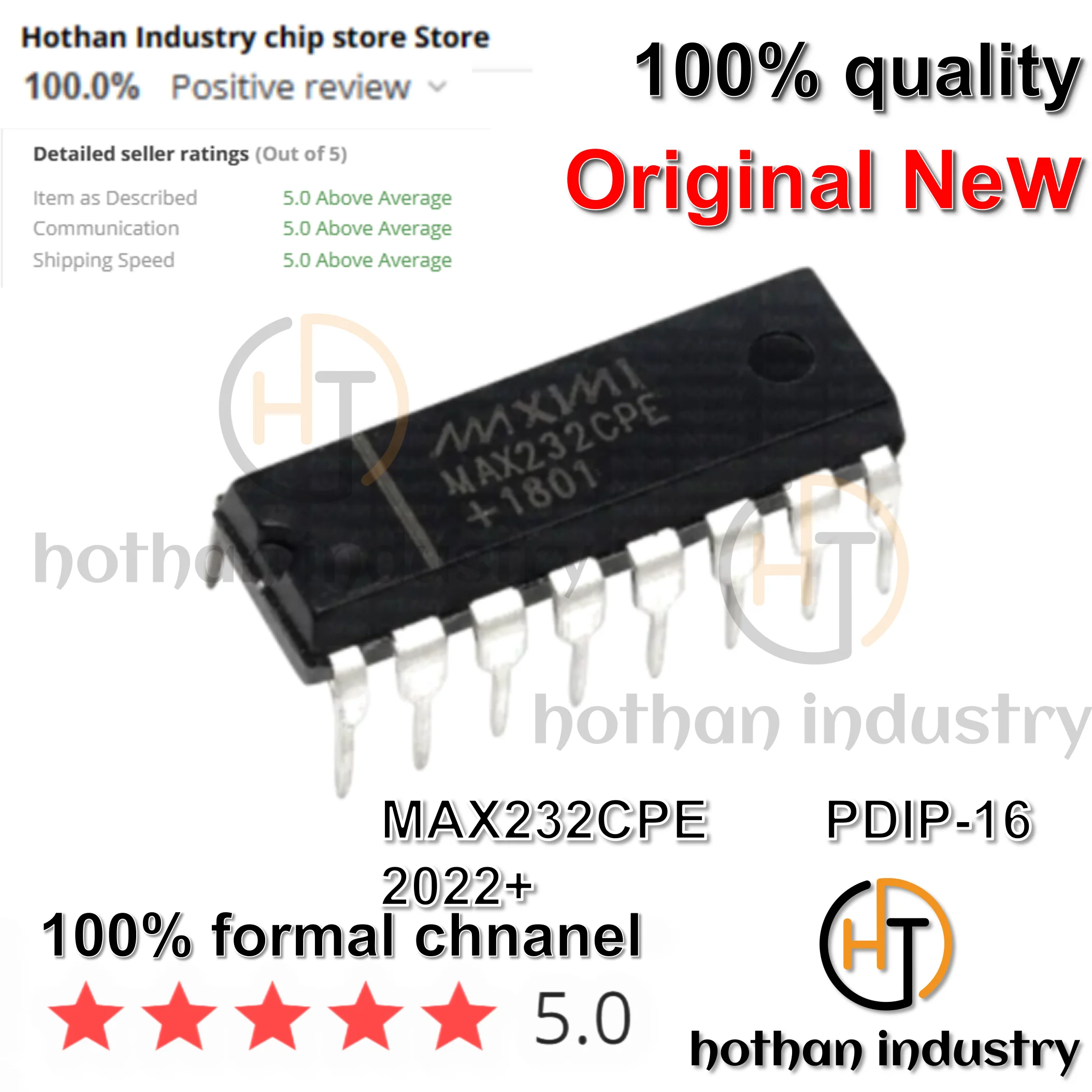 

【5pcs】MAX232CPE MAX232 High Quality New 100% Original RS-232 Interface IC +5V-Powered, Multichannel RS-232 Drivers/Receivers